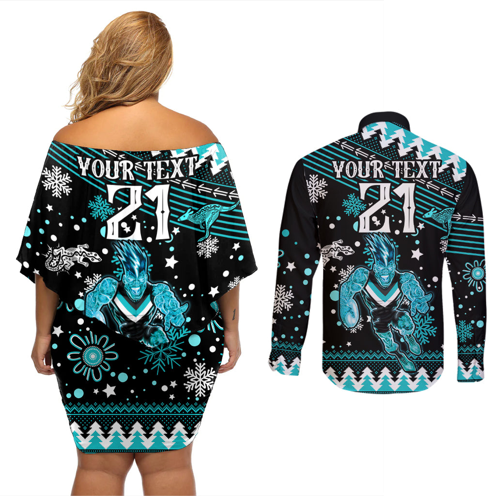custom-port-adelaide-power-football-couples-matching-off-shoulder-short-dress-and-long-sleeve-button-shirt-port-adelaide-power-football-christmas-vibe-2023