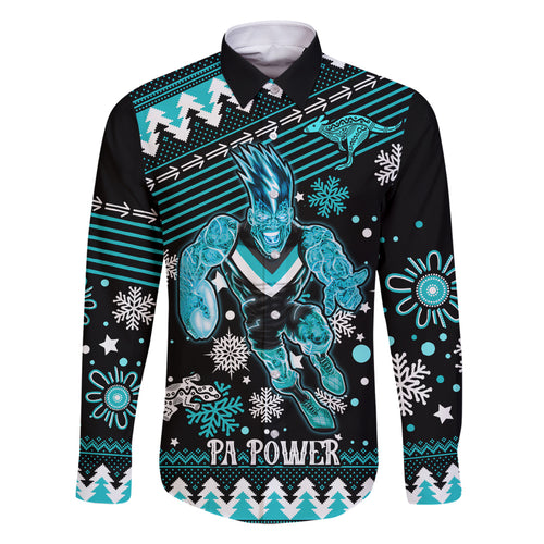 custom-port-adelaide-power-football-family-matching-off-shoulder-short-dress-and-hawaiian-shirt-port-adelaide-power-football-christmas-vibe-2023