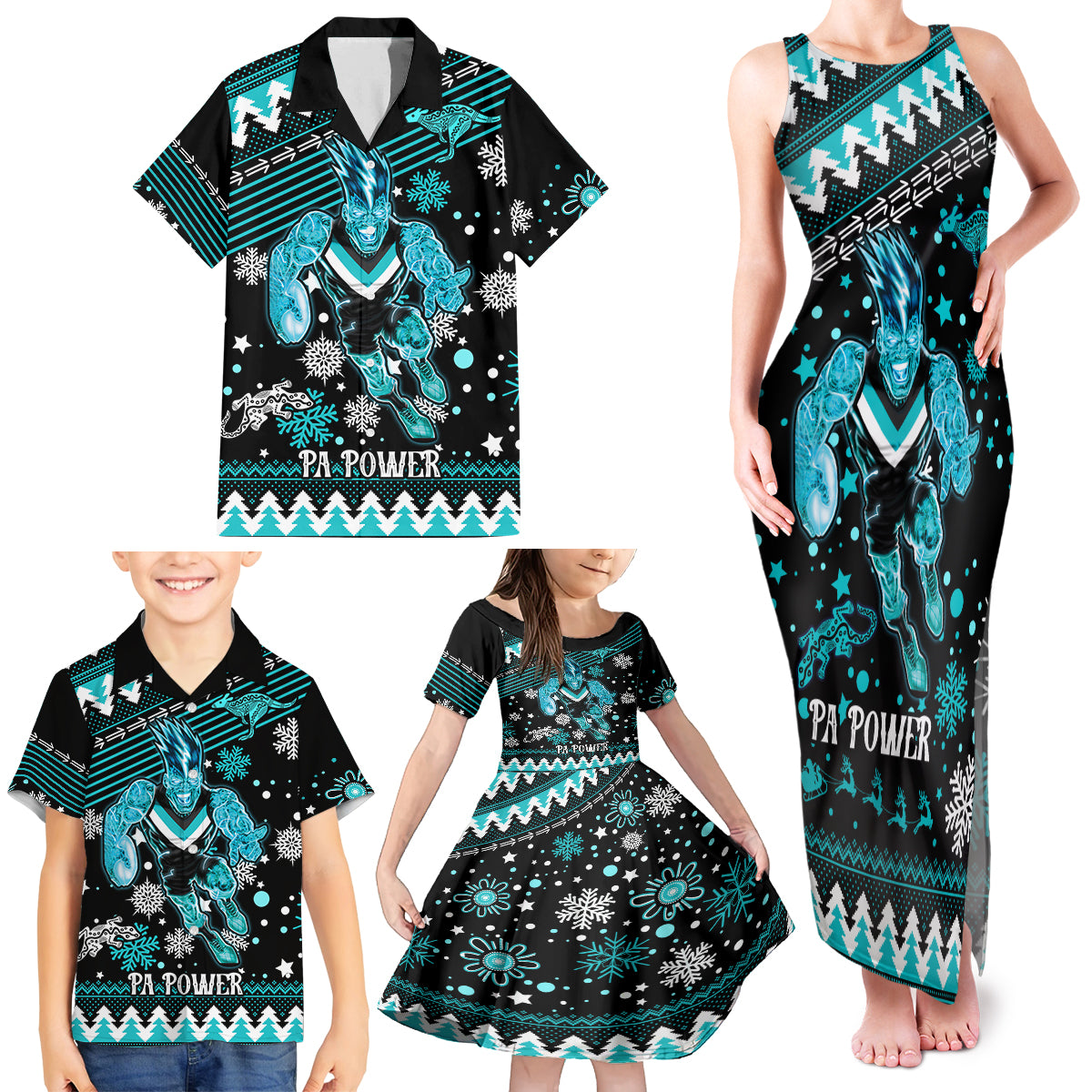 custom-port-adelaide-power-football-family-matching-tank-maxi-dress-and-hawaiian-shirt-port-adelaide-power-football-christmas-vibe-2023
