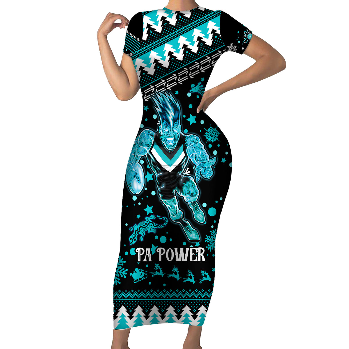 custom-port-adelaide-power-football-short-sleeve-bodycon-dress-port-adelaide-power-football-christmas-vibe-2023