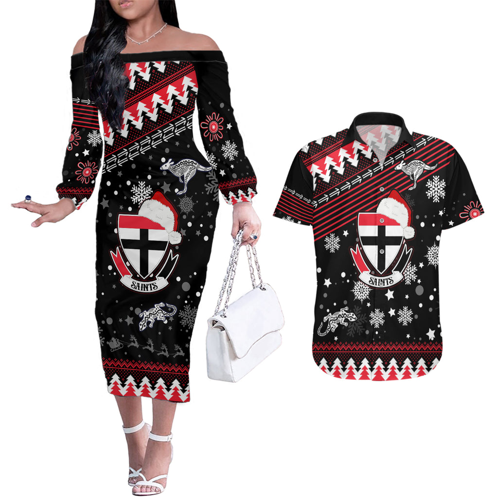 custom-st-kilda-saints-football-couples-matching-off-the-shoulder-long-sleeve-dress-and-hawaiian-shirt-christmas-vibe-2023