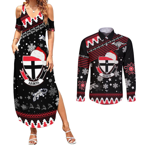 custom-st-kilda-saints-football-couples-matching-summer-maxi-dress-and-long-sleeve-button-shirt-christmas-vibe-2023
