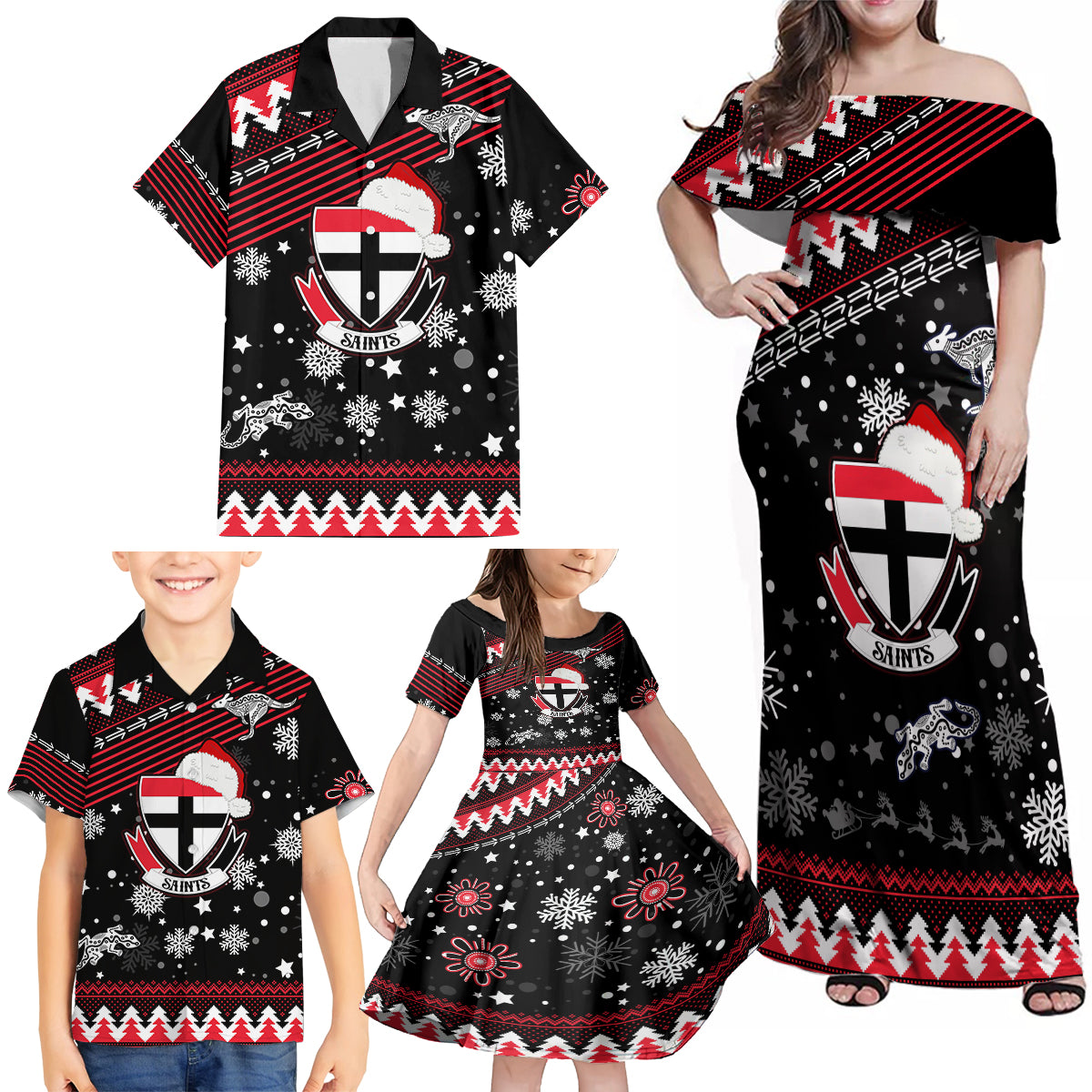 custom-st-kilda-saints-football-family-matching-off-shoulder-maxi-dress-and-hawaiian-shirt-christmas-vibe-2023