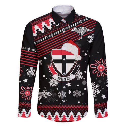 custom-st-kilda-saints-football-family-matching-off-shoulder-short-dress-and-hawaiian-shirt-christmas-vibe-2023
