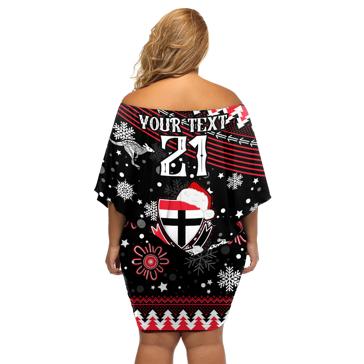 custom-st-kilda-saints-football-family-matching-off-shoulder-short-dress-and-hawaiian-shirt-christmas-vibe-2023