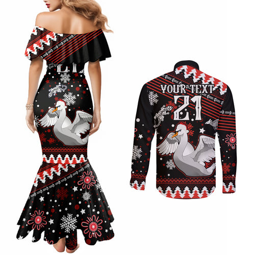 custom-swans-football-couples-matching-mermaid-dress-and-long-sleeve-button-shirt-christmas-vibe-2023