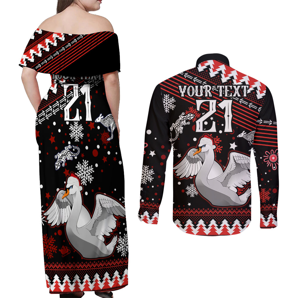 custom-swans-football-couples-matching-off-shoulder-maxi-dress-and-long-sleeve-button-shirt-christmas-vibe-2023