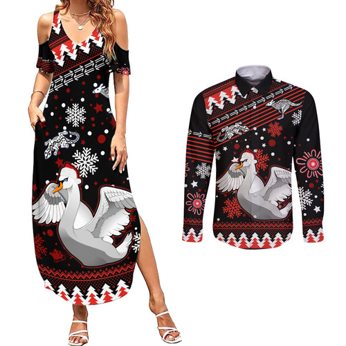 custom-swans-football-couples-matching-summer-maxi-dress-and-long-sleeve-button-shirt-christmas-vibe-2023
