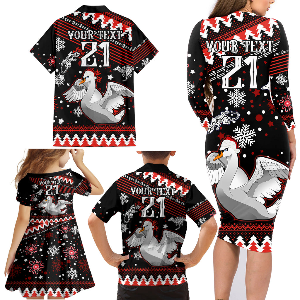 custom-swans-football-family-matching-long-sleeve-bodycon-dress-and-hawaiian-shirt-christmas-vibe-2023