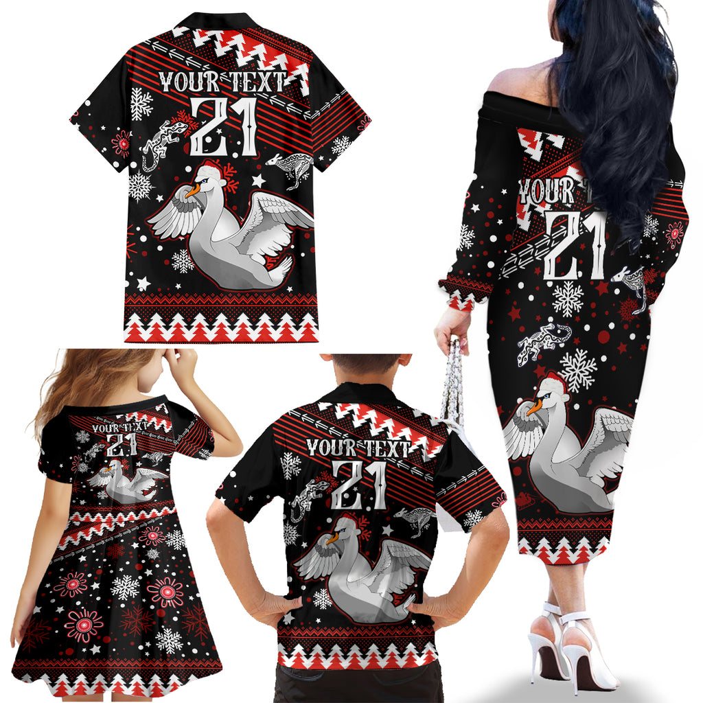 custom-swans-football-family-matching-off-shoulder-long-sleeve-dress-and-hawaiian-shirt-christmas-vibe-2023