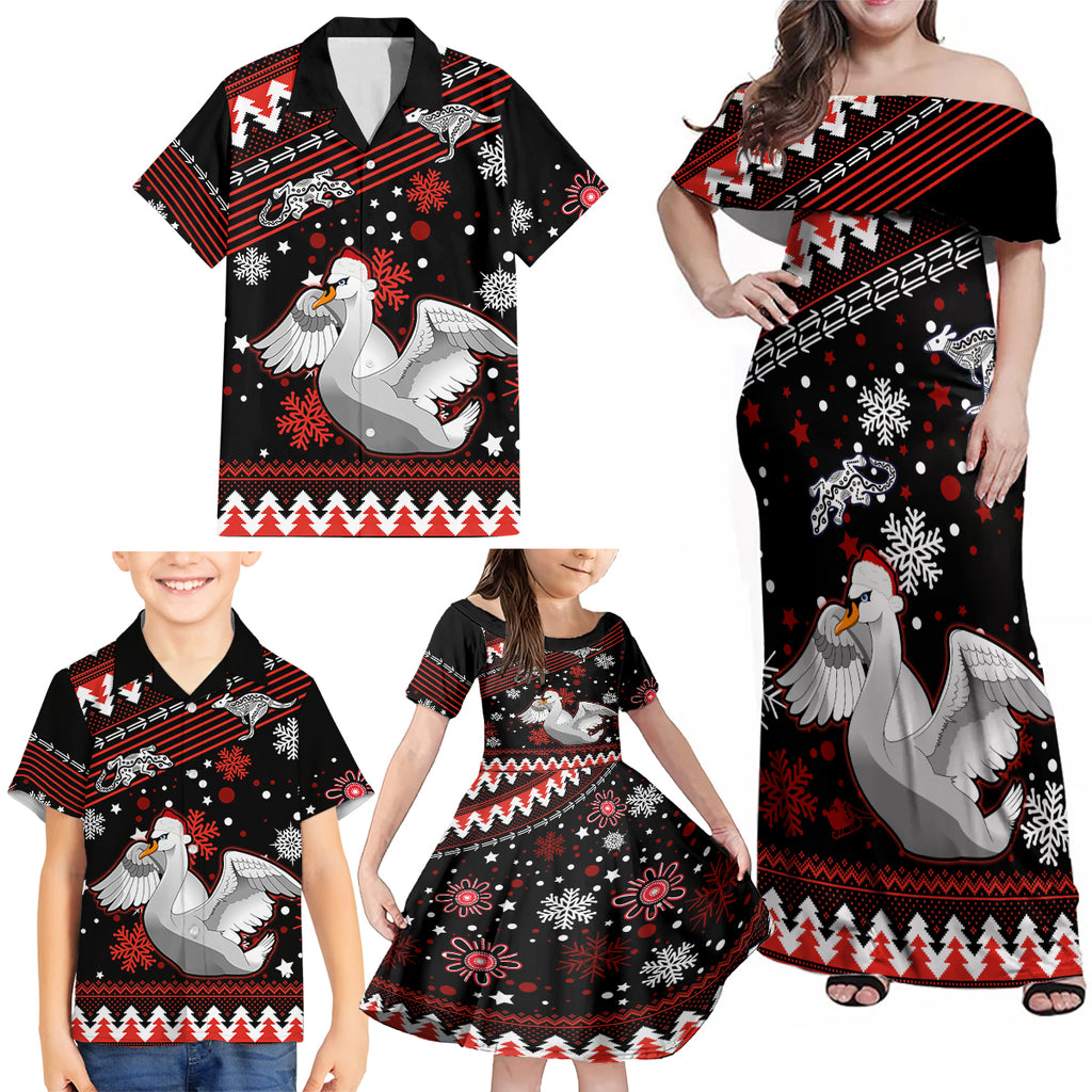 custom-swans-football-family-matching-off-shoulder-maxi-dress-and-hawaiian-shirt-christmas-vibe-2023