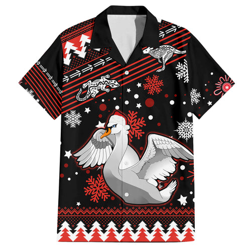 custom-swans-football-family-matching-off-shoulder-short-dress-and-hawaiian-shirt-christmas-vibe-2023