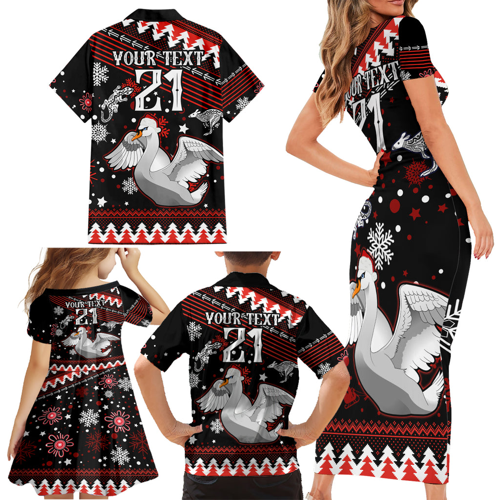 custom-swans-football-family-matching-short-sleeve-bodycon-dress-and-hawaiian-shirt-christmas-vibe-2023