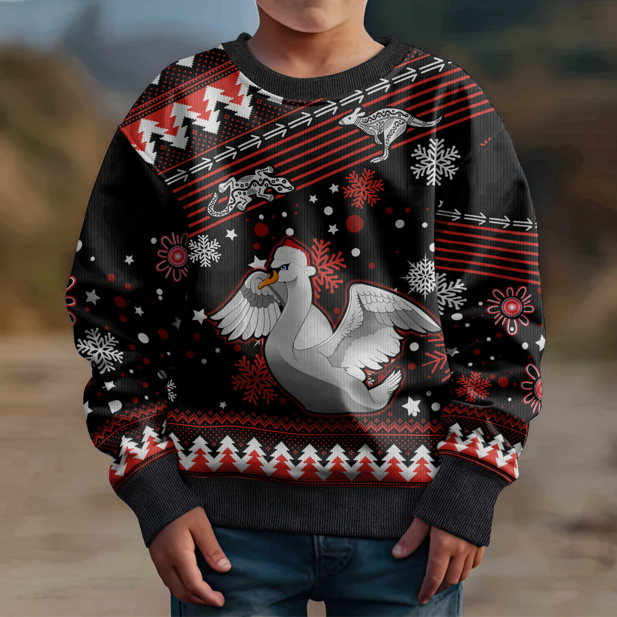custom-swans-football-kid-ugly-christmas-sweater-christmas-vibe-2023