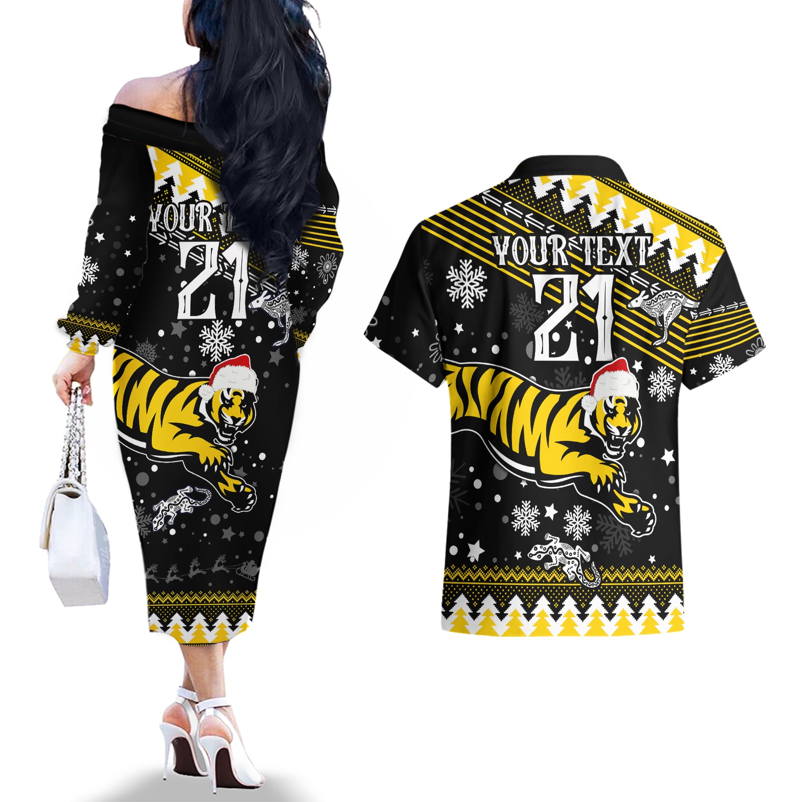 custom-tigers-football-couples-matching-off-the-shoulder-long-sleeve-dress-and-hawaiian-shirt-christmas-vibe-2023