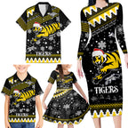 custom-tigers-football-family-matching-long-sleeve-bodycon-dress-and-hawaiian-shirt-christmas-vibe-2023