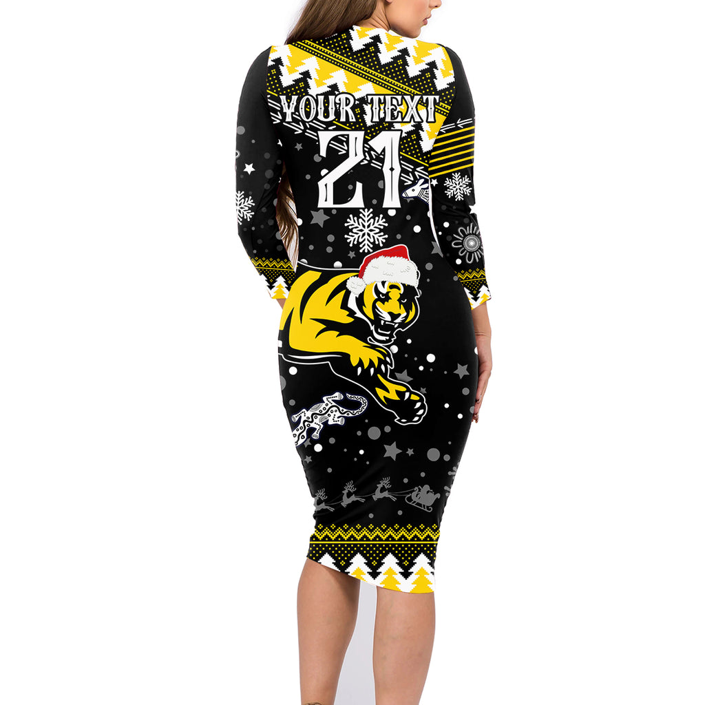 custom-tigers-football-family-matching-long-sleeve-bodycon-dress-and-hawaiian-shirt-christmas-vibe-2023