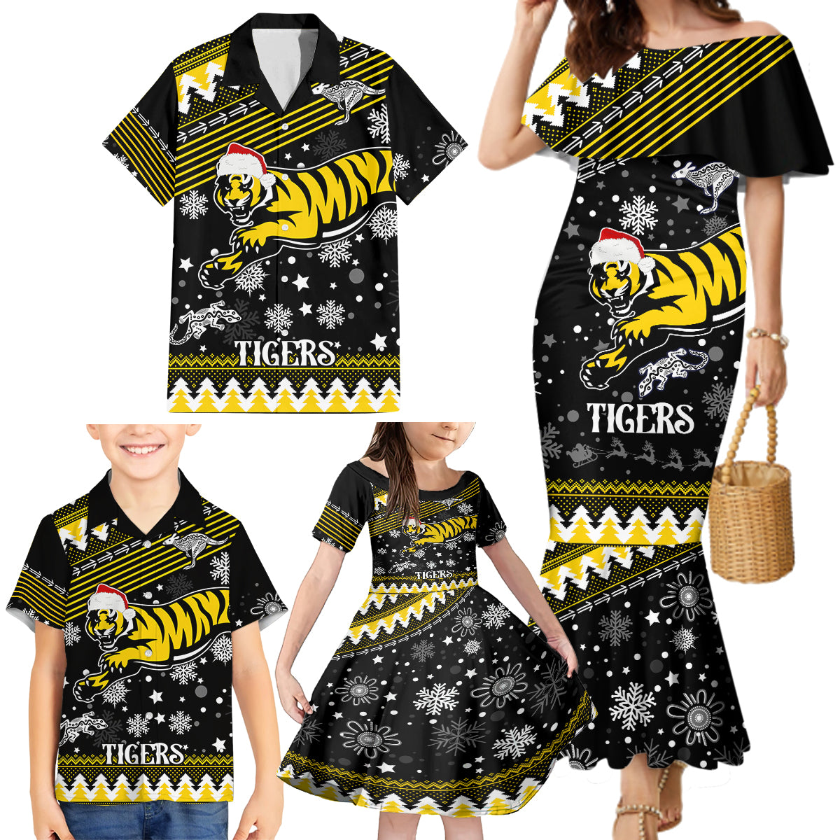 custom-tigers-football-family-matching-mermaid-dress-and-hawaiian-shirt-christmas-vibe-2023