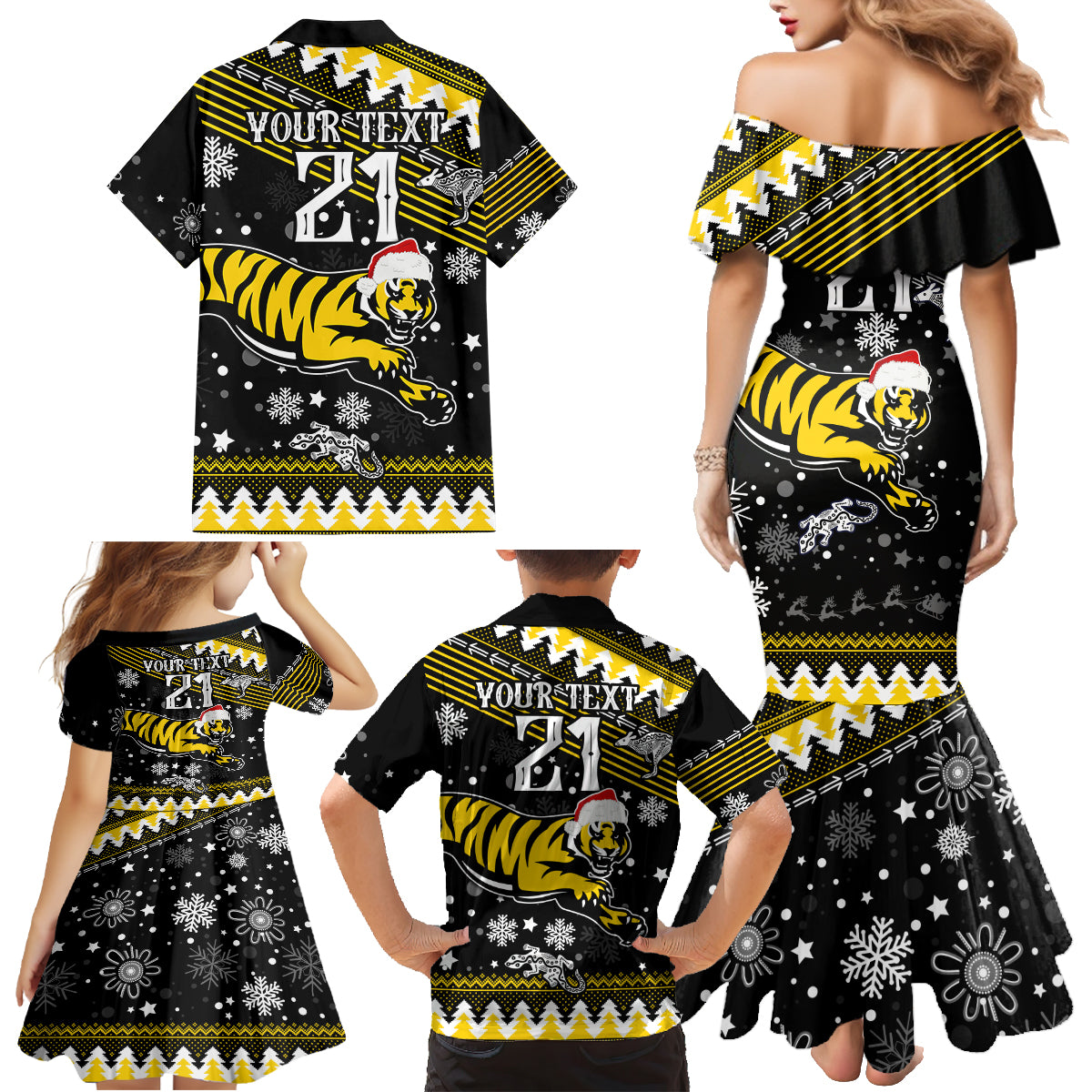 custom-tigers-football-family-matching-mermaid-dress-and-hawaiian-shirt-christmas-vibe-2023