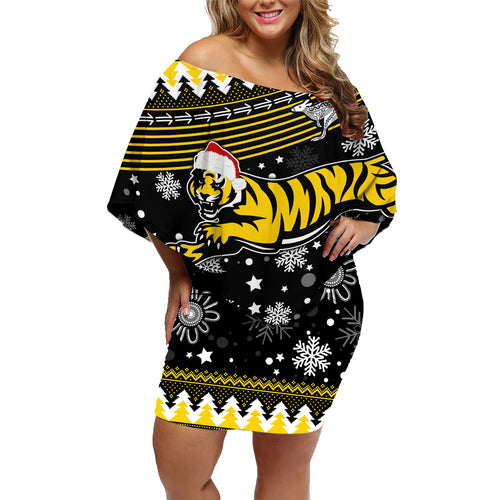custom-tigers-football-family-matching-off-shoulder-short-dress-and-hawaiian-shirt-christmas-vibe-2023