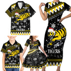 custom-tigers-football-family-matching-short-sleeve-bodycon-dress-and-hawaiian-shirt-christmas-vibe-2023
