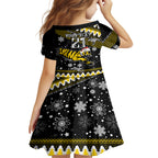custom-tigers-football-family-matching-short-sleeve-bodycon-dress-and-hawaiian-shirt-christmas-vibe-2023