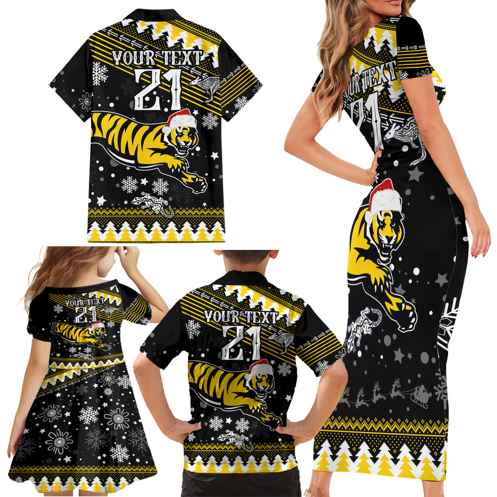 custom-tigers-football-family-matching-short-sleeve-bodycon-dress-and-hawaiian-shirt-christmas-vibe-2023