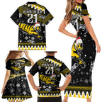 custom-tigers-football-family-matching-short-sleeve-bodycon-dress-and-hawaiian-shirt-christmas-vibe-2023