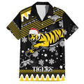 custom-tigers-football-family-matching-short-sleeve-bodycon-dress-and-hawaiian-shirt-christmas-vibe-2023