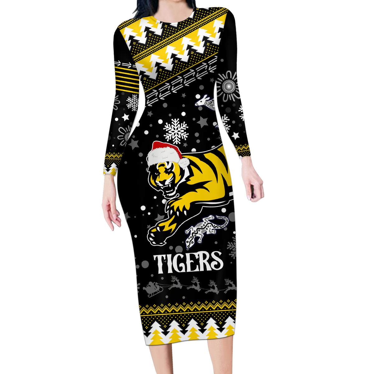custom-tigers-football-long-sleeve-bodycon-dress-christmas-vibe-2023