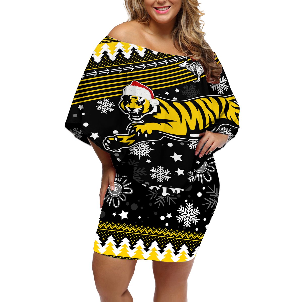 custom-tigers-football-off-shoulder-short-dress-christmas-vibe-2023
