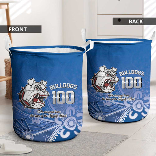 Bulldogs 100-year Anniversary Laundry Basket Simple Aboriginal Motif - Aussie Hoodie