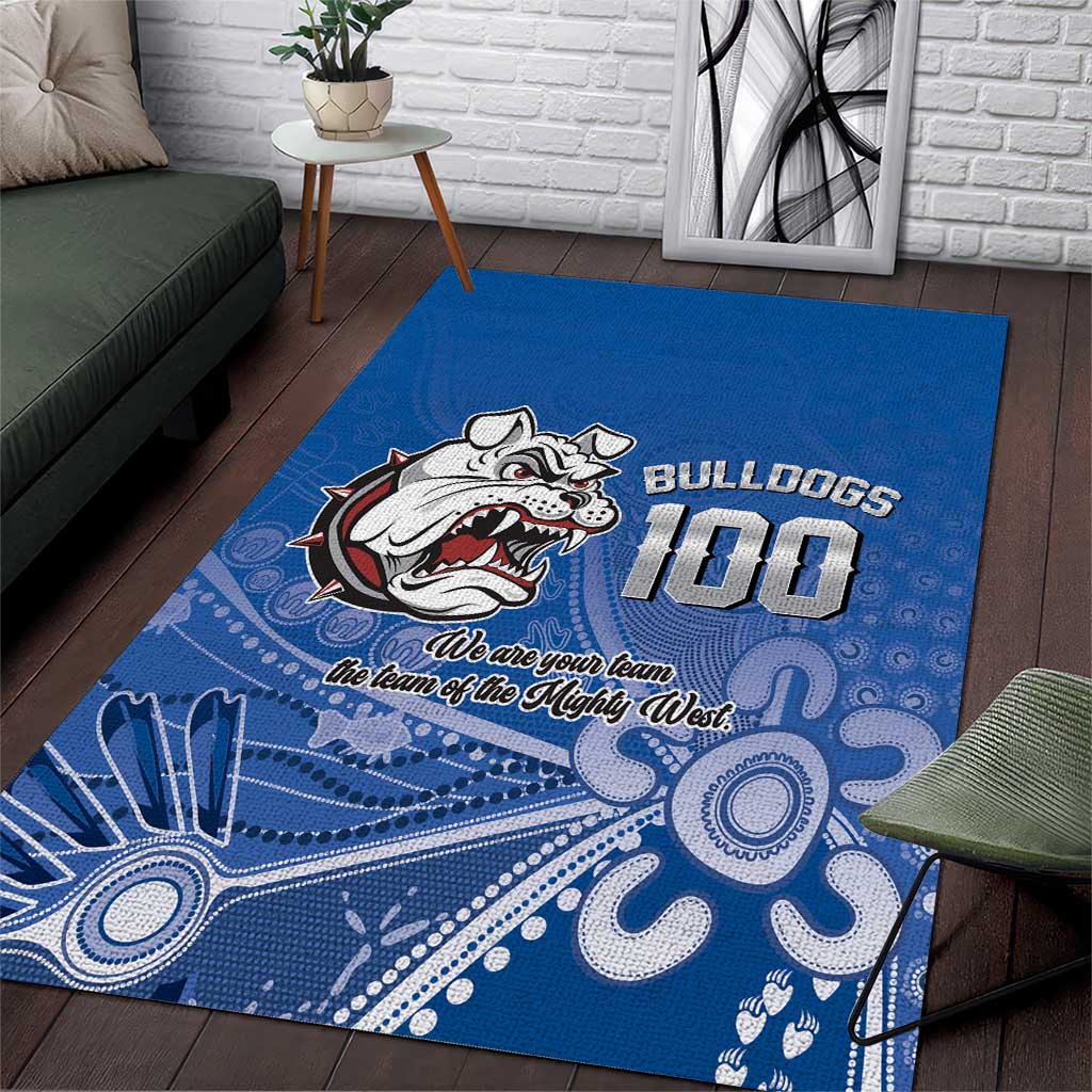 Bulldogs 100-year Anniversary Area Rug Simple Aboriginal Motif - Aussie Hoodie
