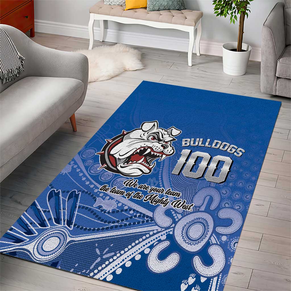 Bulldogs 100-year Anniversary Area Rug Simple Aboriginal Motif - Aussie Hoodie