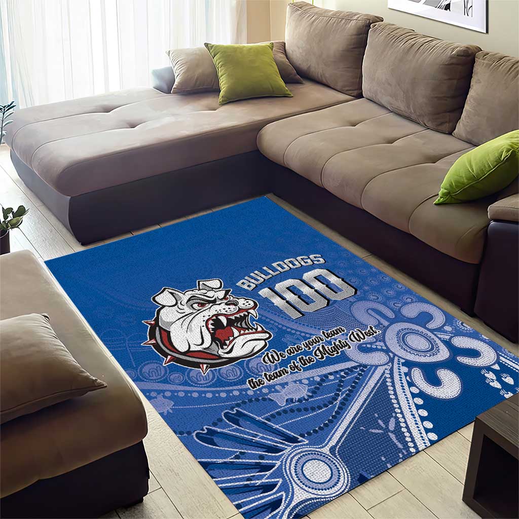 Bulldogs 100-year Anniversary Area Rug Simple Aboriginal Motif - Aussie Hoodie