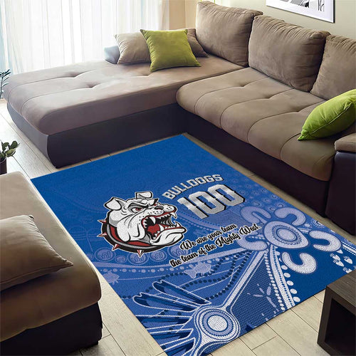 Bulldogs 100-year Anniversary Area Rug Simple Aboriginal Motif - Aussie Hoodie