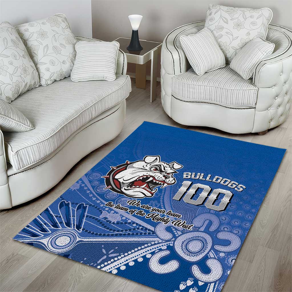 Bulldogs 100-year Anniversary Area Rug Simple Aboriginal Motif - Aussie Hoodie