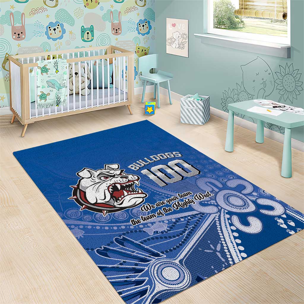 Bulldogs 100-year Anniversary Area Rug Simple Aboriginal Motif - Aussie Hoodie