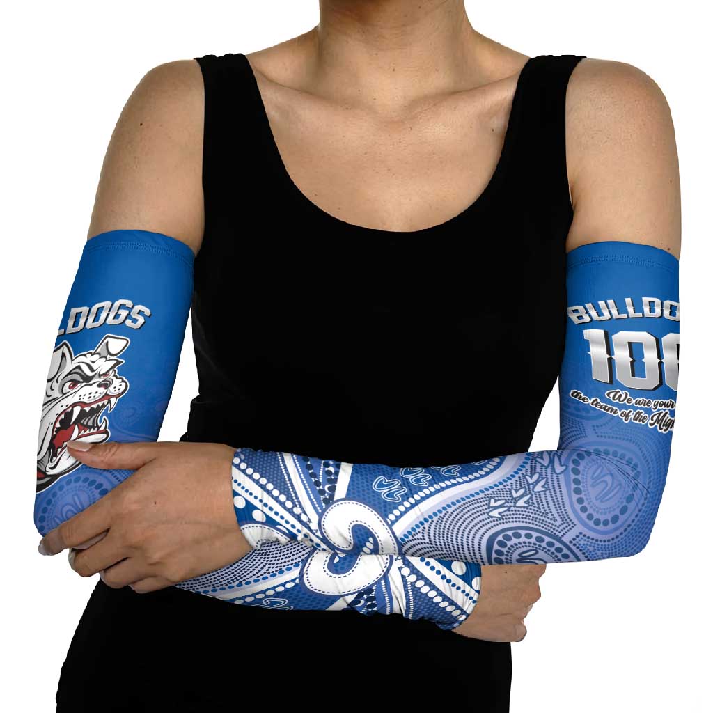 Bulldogs 100-year Anniversary Arm Sleeves Simple Aboriginal Motif - Aussie Hoodie