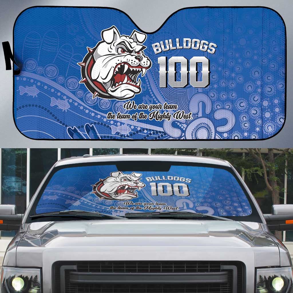 Bulldogs 100-year Anniversary Auto Sun Shade Simple Aboriginal Motif - Aussie Hoodie