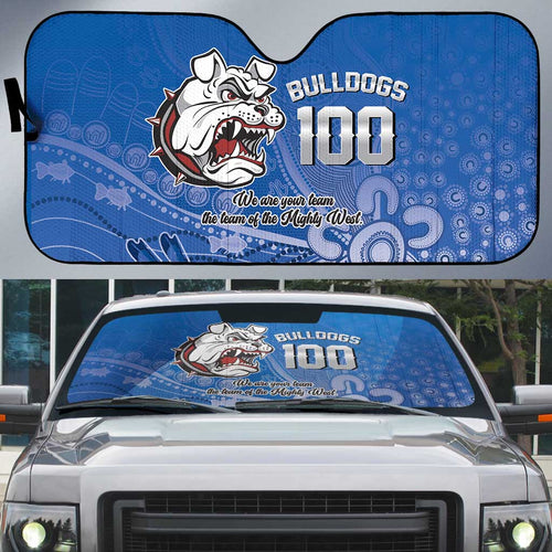 Bulldogs 100-year Anniversary Auto Sun Shade Simple Aboriginal Motif - Aussie Hoodie