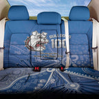 Bulldogs 100-year Anniversary Back Car Seat Cover Simple Aboriginal Motif - Aussie Hoodie
