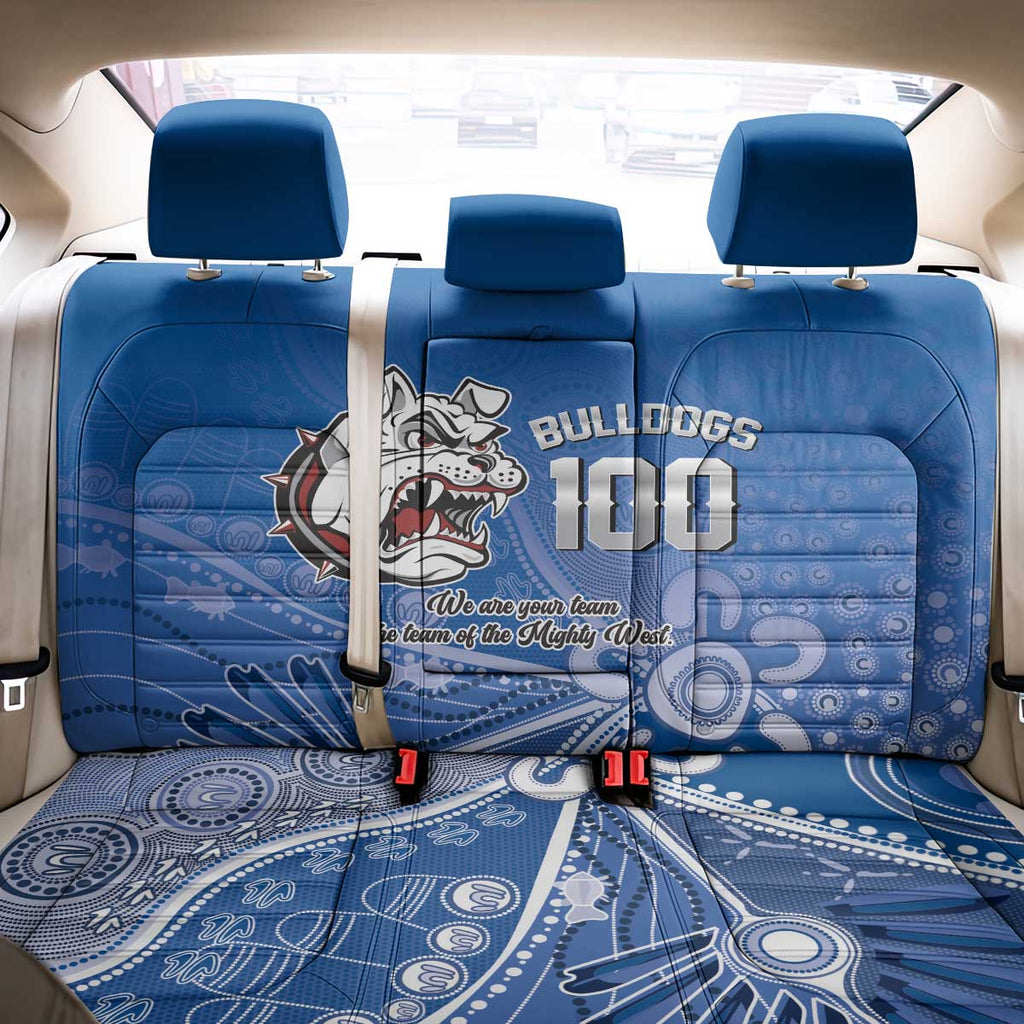 Bulldogs 100-year Anniversary Back Car Seat Cover Simple Aboriginal Motif - Aussie Hoodie