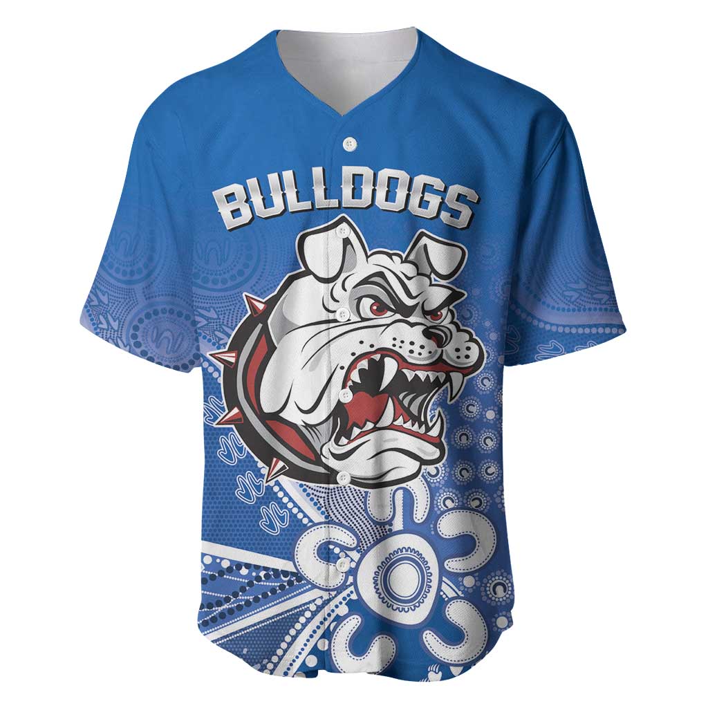 Bulldogs 100-year Anniversary Baseball Jersey Simple Aboriginal Motif - Aussie Hoodie