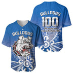 Bulldogs 100-year Anniversary Baseball Jersey Simple Aboriginal Motif - Aussie Hoodie