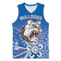 Bulldogs 100-year Anniversary Basketball Jersey Simple Aboriginal Motif - Aussie Hoodie