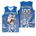 Bulldogs 100-year Anniversary Basketball Jersey Simple Aboriginal Motif - Aussie Hoodie