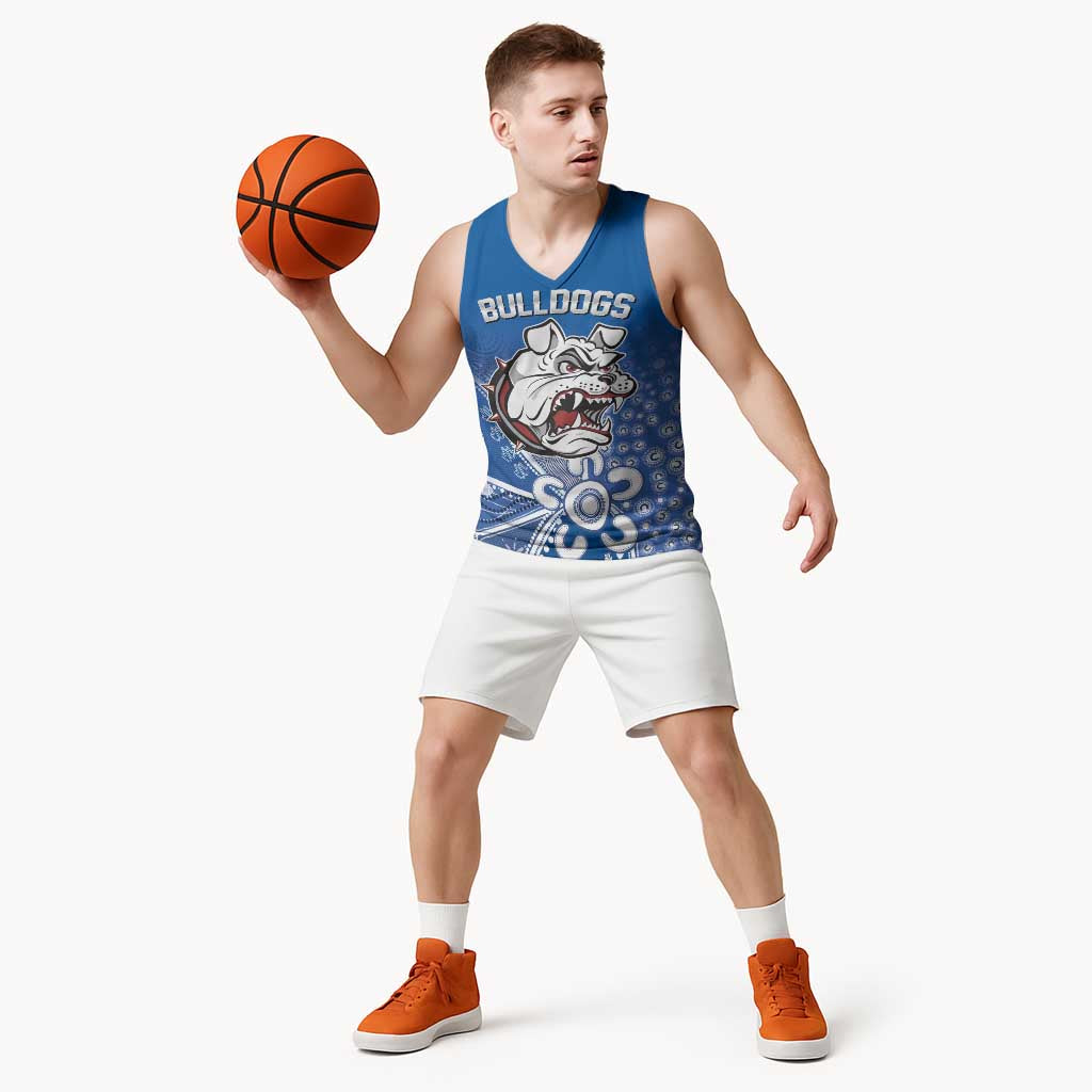 Bulldogs 100-year Anniversary Basketball Jersey Simple Aboriginal Motif - Aussie Hoodie