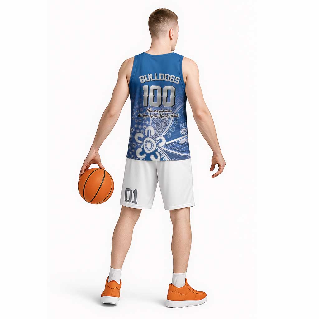 Bulldogs 100-year Anniversary Basketball Jersey Simple Aboriginal Motif - Aussie Hoodie