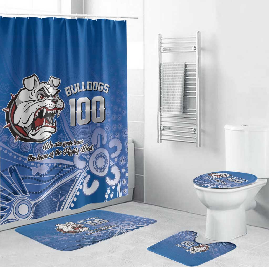 Bulldogs 100-year Anniversary Bathroom Set Simple Aboriginal Motif - Aussie Hoodie